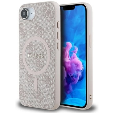 Maskica Guess "4G Ring Classic Logo MagSafe" za iPhone 16e / iPhone 17e - Pink