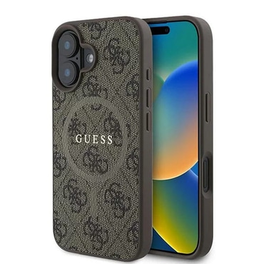 Maskica Guess "4G Ring Classic Logo MagSafe" za iPhone 16 - Brown