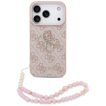 Maskica Guess "Hardcase 4G Classic Logo s remenom" za iPhone 17 Pro - pink