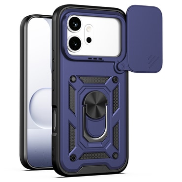 Robusna maska MaX-Armor s obručem, metalnom pločicom i zaštitom zadnjih kamera za Honor 600 / 600 Pro - blue