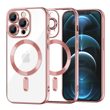 Maskica Techsuit "Luxury Crystal MagSafe" za iPhone 12 Pro - roza