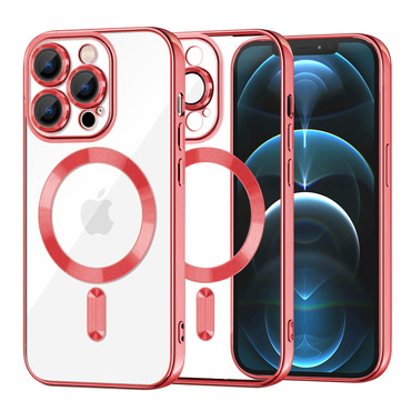 Maskica Techsuit "Luxury Crystal MagSafe" za iPhone 12 Pro - crven