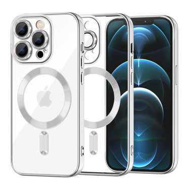 Maskica Techsuit "Luxury Crystal MagSafe" za iPhone 12 Pro - srebrn