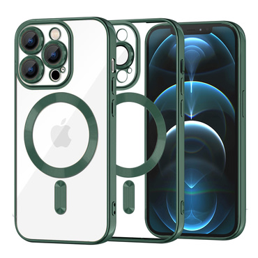 Maskica Techsuit "Luxury Crystal MagSafe" za iPhone 12 Pro - tamno zelen