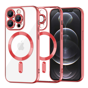 Maskica Techsuit "Luxury Crystal MagSafe" za iPhone 12 Pro - crven