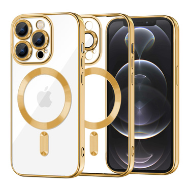 Maskica Techsuit "Luxury Crystal MagSafe" za iPhone 12 Pro - zlatan