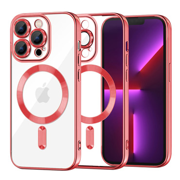 Maskica Techsuit "Luxury Crystal MagSafe" za iPhone 13 Pro - crven
