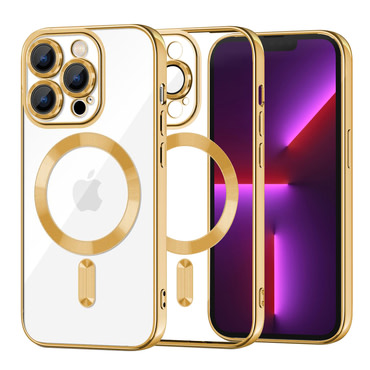Maskica Techsuit "Luxury Crystal MagSafe" za iPhone 13 Pro - zlatan