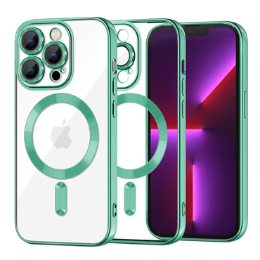 Maskica Techsuit "Luxury Crystal MagSafe" za iPhone 13 Pro - svijetlo zelen