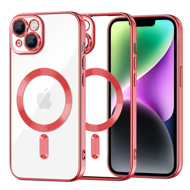 Maskica Techsuit "Luxury Crystal MagSafe" za iPhone 14 - crven
