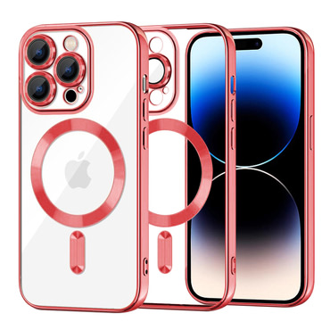 Maskica Techsuit "Luxury Crystal MagSafe" za iPhone 14 Pro - crven