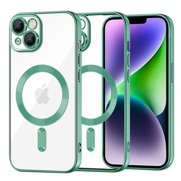 Maskica Techsuit "Luxury Crystal MagSafe" za iPhone 14 Plus - svijetlo zelen