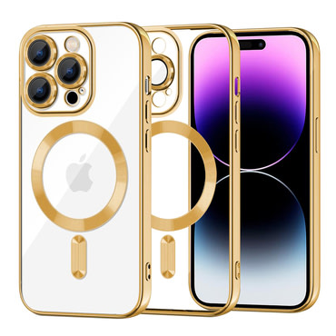 Maskica Techsuit "Luxury Crystal MagSafe" za iPhone 14 Pro Max - zlatan