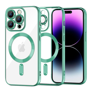 Maskica Techsuit "Luxury Crystal MagSafe" za iPhone 14 Pro Max - svijetlo zelen