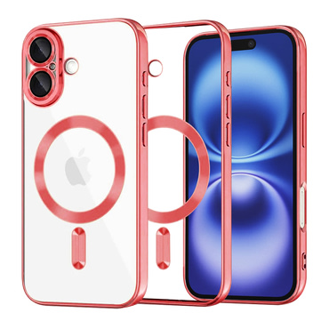 Maskica Techsuit "Luxury Crystal MagSafe" za iPhone 16 - crven