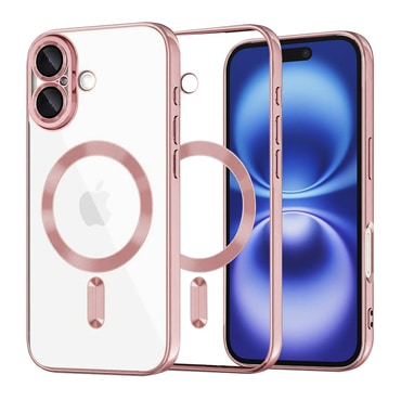 Maskica Techsuit "Luxury Crystal MagSafe" za iPhone 16 - roza