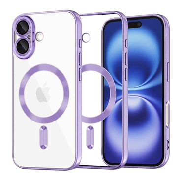 Maskica Techsuit "Luxury Crystal MagSafe" za iPhone 16 - svijetlo ljubičast