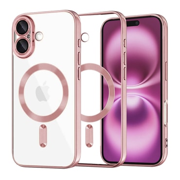 Maskica Techsuit "Luxury Crystal MagSafe" za iPhone 16 Plus - roza