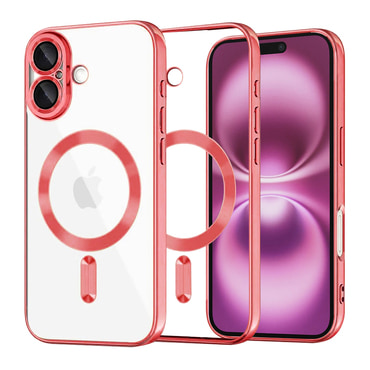 Maskica Techsuit "Luxury Crystal MagSafe" za iPhone 16 Plus - crven