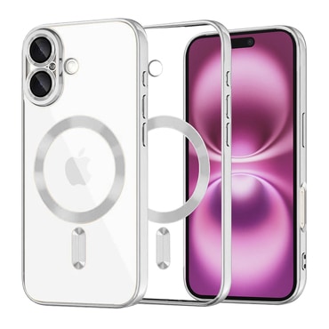 Maskica Techsuit "Luxury Crystal MagSafe" za iPhone 16 Plus - srebrn