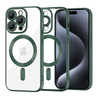 Maskica Techsuit "Luxury Crystal MagSafe" za iPhone 15 Pro - tamno zelen