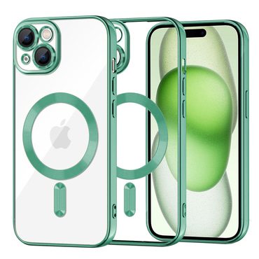Maskica Techsuit "Luxury Crystal MagSafe" za iPhone 15 Plus - svijetlo zelen