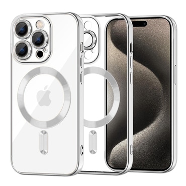 Maskica Techsuit "Luxury Crystal MagSafe" za iPhone 15 Pro Max - srebrn