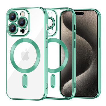 Maskica Techsuit "Luxury Crystal MagSafe" za iPhone 15 Pro Max - svijetlo zelen