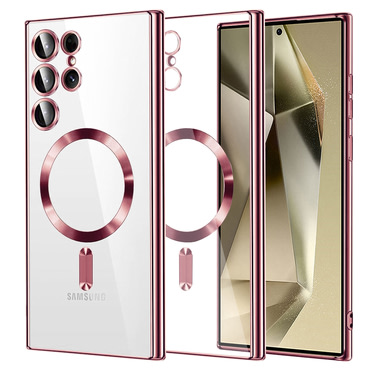 Maskica Techsuit "Luxury Crystal MagSafe" za Samsung Galaxy S24 Ultra - roza