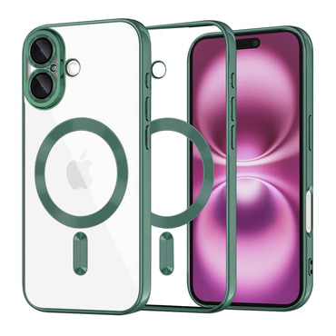 Maskica Techsuit "Luxury Crystal MagSafe" za iPhone 16 Plus - tamno zelen
