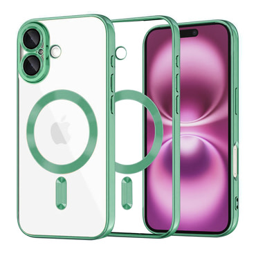 Maskica Techsuit "Luxury Crystal MagSafe" za iPhone 16 Plus - svijetlo zelen