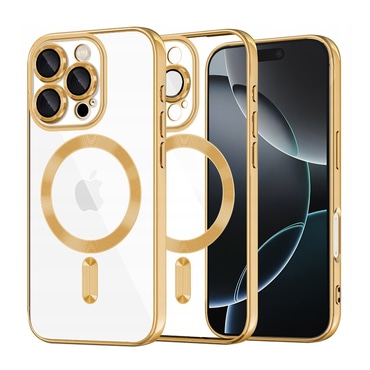 Maskica Techsuit "Luxury Crystal MagSafe" za iPhone 16 Pro - zlatan