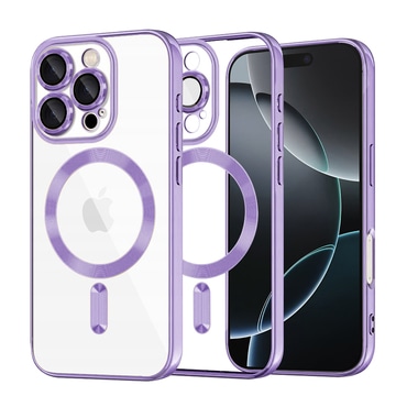 Maskica Techsuit "Luxury Crystal MagSafe" za iPhone 16 Pro - svijetlo ljubičast