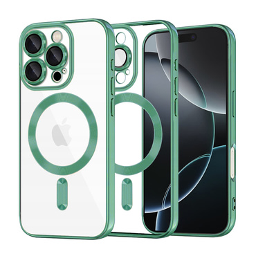 Maskica Techsuit "Luxury Crystal MagSafe" za iPhone 16 Pro - svijetlo zelen