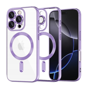 Maskica Techsuit "Luxury Crystal MagSafe" za iPhone 16 Pro Max - svijetlo ljubičast