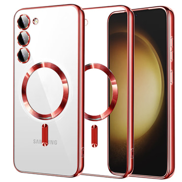 Maskica Techsuit "Luxury Crystal MagSafe" za Samsung Galaxy S23 Plus - crven