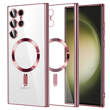 Maskica Techsuit "Luxury Crystal MagSafe" za Samsung Galaxy S23 Ultra - roza