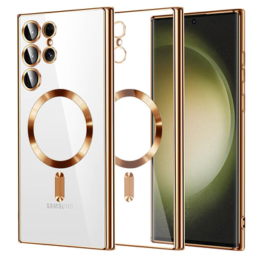 Maskica Techsuit "Luxury Crystal MagSafe" za Samsung Galaxy S23 Ultra - zlatan