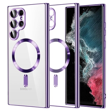 Maskica Techsuit "Luxury Crystal MagSafe" za Samsung Galaxy S22 Ultra - svijetlo ljubičast