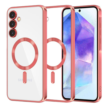 Maskica Techsuit "Luxury Crystal MagSafe" za Samsung Galaxy A55 - crven