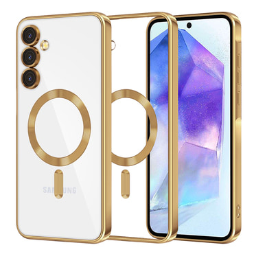 Maskica Techsuit "Luxury Crystal MagSafe" za Samsung Galaxy A55 - zlatan