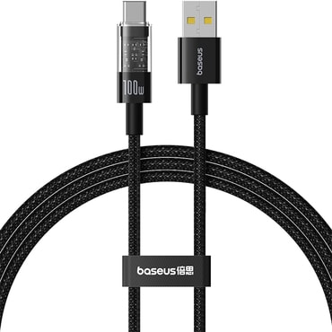 Punjač i podatkovni 100W USB-A na USB-C kabel Baseus "Gem" - 2m - cluster black