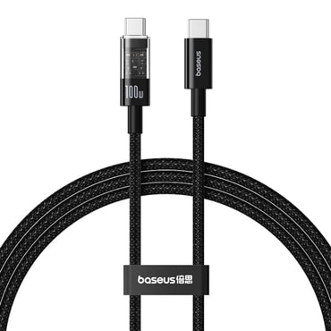 Punjač i podatkovni 100W USB-C na USB-C kabel Baseus "Gem" - 2m - cluster black