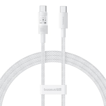 Punjač i podatkovni 100W USB-C na USB-C kabel Baseus "Gem" - 1m - moon white