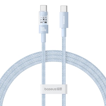 Punjač i podatkovni 100W USB-C na USB-C kabel Baseus "Gem" - 2m - galaxy blue