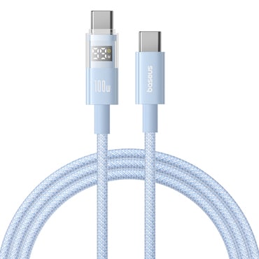 Punjač i podatkovni 100W USB-C na USB-C kabel Baseus "Data Cable Display 2" - 1m - galaxy blue
