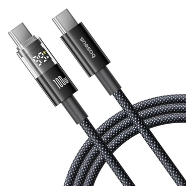 Punjač i podatkovni 100W USB-C na USB-C kabel Baseus "Data Cable Display 2" - 1m - cosmic black