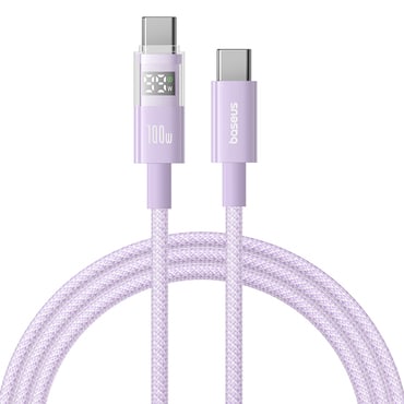 Punjač i podatkovni 100W USB-C na USB-C kabel Baseus "Data Cable Display 2" - 1m - nebula purple