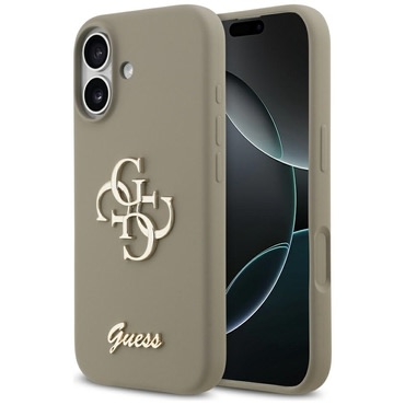 Maskica Guess "Silicone Big 4G Script" za iPhone 17 - brown