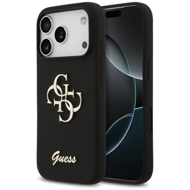 Maskica Guess "Silicone Big 4G Script" za iPhone 17 Pro - black